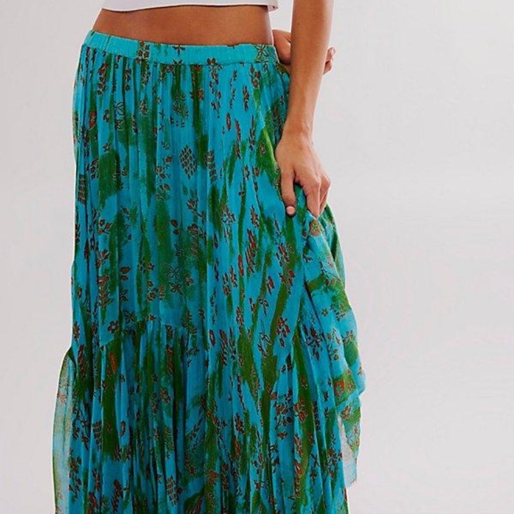 Women's Blue Fp One Clover Printed Skirt